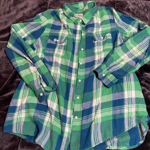 Button down plaid long sleeve
